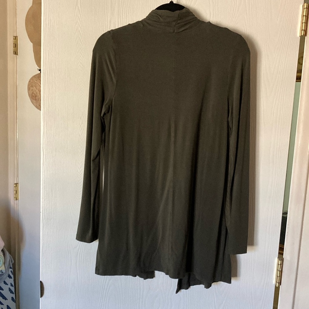 J.Jill Khaki Wearever Stretch Cardigan - Picture 2 of 5